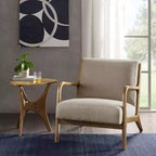 Poltrona imbottita Okak Leisure, 1 pz, in legno massello, stile Mid-Century, per lettura, soggiorno, camera da letto, sala d'attesa