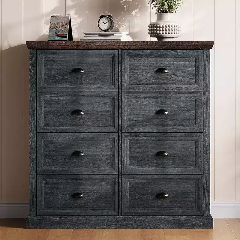 Cassettiera da Comodino con Cassetti Contenitori Stile Rustico AMERLIFE