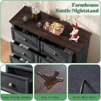 Cassettiera da Comodino con Cassetti Contenitori Stile Rustico AMERLIFE