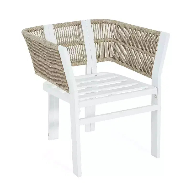 MAYEERTY Set di 2 Sedie da Esterno per Patio in Alluminio con Accenti in Rattan e Cuscini Resistenti alle Intemperie