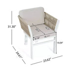 MAYEERTY Set di 2 Sedie da Esterno per Patio in Alluminio con Accenti in Rattan e Cuscini Resistenti alle Intemperie