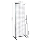 VEVOR Pannelli a griglia 60 x 170 cm, 2 pezzi, espositori a griglia in filo metallico con base a T, autoportanti, pannelli a griglia a doppia faccia