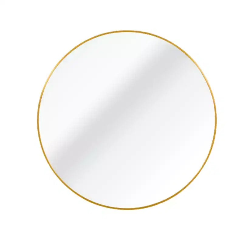 Specchio rotondo da bagno in metallo dorato da 40 cm con struttura resistente ed elegante finitura