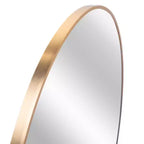 Specchio rotondo da bagno in metallo dorato da 40 cm con struttura resistente ed elegante finitura