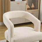 25.79W Poltrona di design moderna con schienale aperto e gambe in legno massiccio effetto invecchiato, sedia da pranzo - ModernLuxe