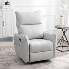 Poltrona reclinabile a dondolo Okak con tasca laterale, girevole a 360°, piccola poltrona a dondolo per cameretta, soggiorno, camera da letto, home theater