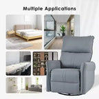 Poltrona reclinabile a dondolo Okak con tasca laterale, girevole a 360°, piccola poltrona a dondolo per cameretta, soggiorno, camera da letto, home theater
