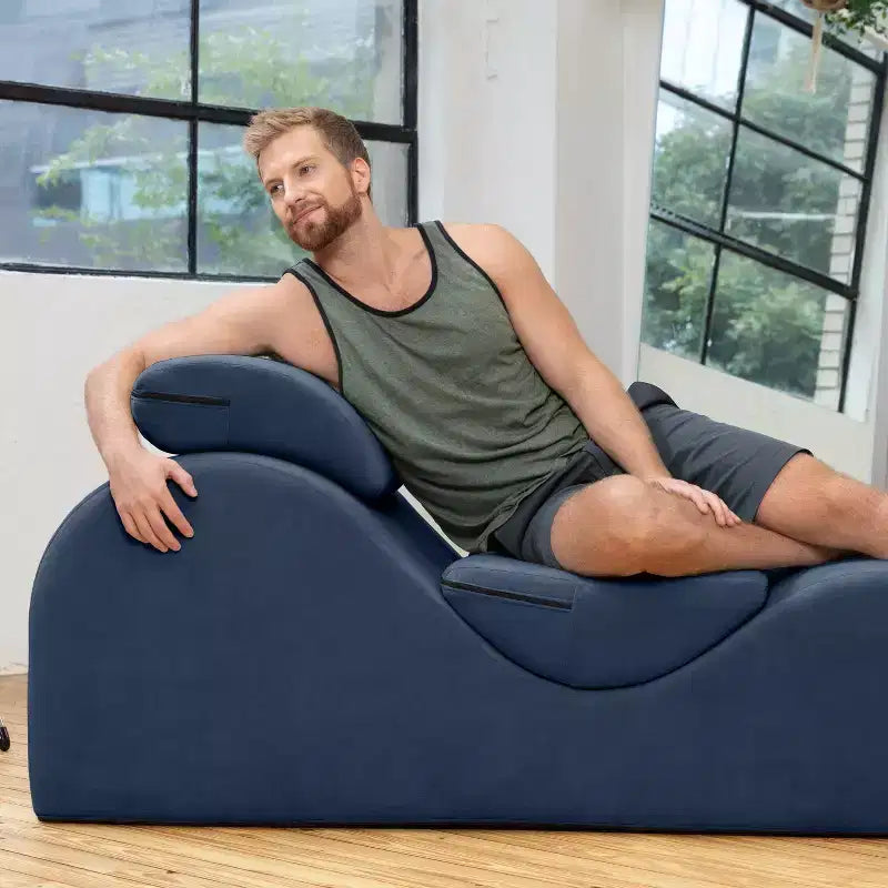 Avana Luvu Lounger - Chaise longue per Yoga, Esercizi, Massaggi - Schiuma ad alta densità - Prodotto negli USA - Grigio chiaro