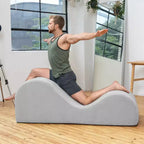 Avana Luvu Lounger - Chaise longue per Yoga, Esercizi, Massaggi - Schiuma ad alta densità - Prodotto negli USA - Grigio chiaro