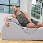 Avana Luvu Lounger - Chaise longue per Yoga, Esercizi, Massaggi - Schiuma ad alta densità - Prodotto negli USA - Grigio chiaro