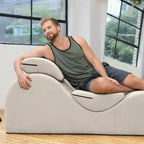 Avana Luvu Lounger - Chaise longue per Yoga, Esercizi, Massaggi - Schiuma ad alta densità - Prodotto negli USA - Grigio chiaro