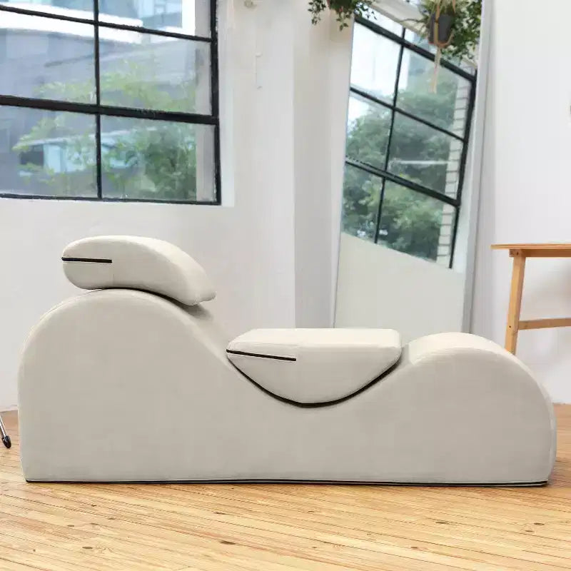 Avana Luvu Lounger - Chaise longue per Yoga, Esercizi, Massaggi - Schiuma ad alta densità - Prodotto negli USA - Grigio chiaro