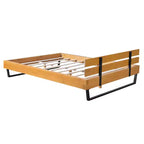 Christopher Knight Home Myora - Struttura letto moderna industriale in legno di pino con base in ferro