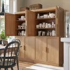 Mobiletto decorativo alto 62 pollici a venatura di legno nero con spazio sufficiente per 12 ripiani