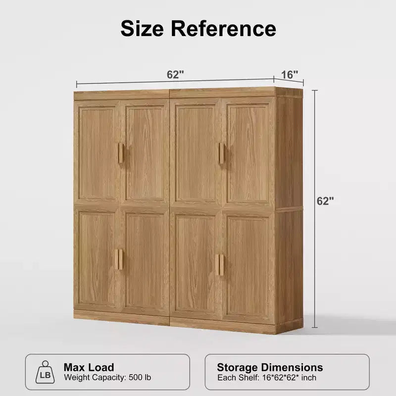 Mobiletto decorativo alto 62 pollici a venatura di legno nero con spazio sufficiente per 12 ripiani