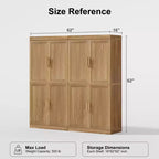 Mobiletto decorativo alto 62 pollici a venatura di legno nero con spazio sufficiente per 12 ripiani