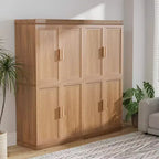 Mobiletto decorativo alto 62 pollici a venatura di legno nero con spazio sufficiente per 12 ripiani