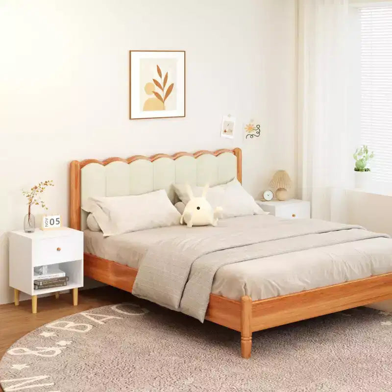 Table de chevet en bois pour enfants, table d'appoint avec tiroir et étagère, Blanc-ModernLuxe