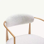 Sgabelli da Bar con Braccioli Imbottiti Bouclé, Set di 2, con Gambe in Metallo Effetto Legno per Cucina, Soggiorno, Ristorante, Caffetteria - Morden Fort