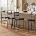 Whizmax Bar Stools Set of 2/4 - Faux Leather Counter Height Stools with Back, Thick Cushion & Footrest for Kitchen Island