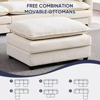 Divano sezionale modulare a U Mjkone 101'', divano Cloud a 5 posti con 2 pouf, divano letto moderno in ciniglia con seduta profonda