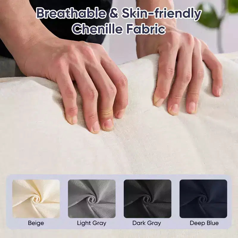 Divano sezionale modulare a U Mjkone 101'', divano Cloud a 5 posti con 2 pouf, divano letto moderno in ciniglia con seduta profonda