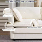 Divano sezionale modulare a U Mjkone 101'', divano Cloud a 5 posti con 2 pouf, divano letto moderno in ciniglia con seduta profonda