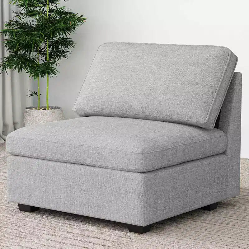 Belffin Chenille Middle Seat – Modulo Contenitore Componibile con Tessuto Delicato sulla Pelle e Tonalità Naturali