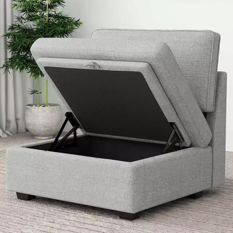 Belffin Chenille Middle Seat – Modulo Contenitore Componibile con Tessuto Delicato sulla Pelle e Tonalità Naturali
