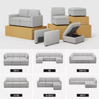 Belffin Chenille Middle Seat – Modulo Contenitore Componibile con Tessuto Delicato sulla Pelle e Tonalità Naturali