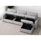 Belffin Chenille Middle Seat – Modulo Contenitore Componibile con Tessuto Delicato sulla Pelle e Tonalità Naturali