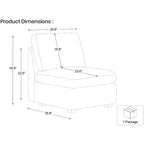 Belffin Chenille Middle Seat – Modulo Contenitore Componibile con Tessuto Delicato sulla Pelle e Tonalità Naturali