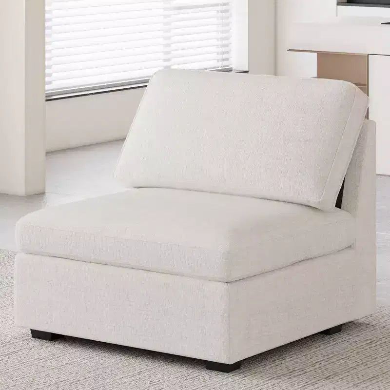 Belffin Chenille Middle Seat – Modulo Contenitore Componibile con Tessuto Delicato sulla Pelle e Tonalità Naturali