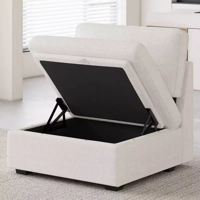 Belffin Chenille Middle Seat – Modulo Contenitore Componibile con Tessuto Delicato sulla Pelle e Tonalità Naturali