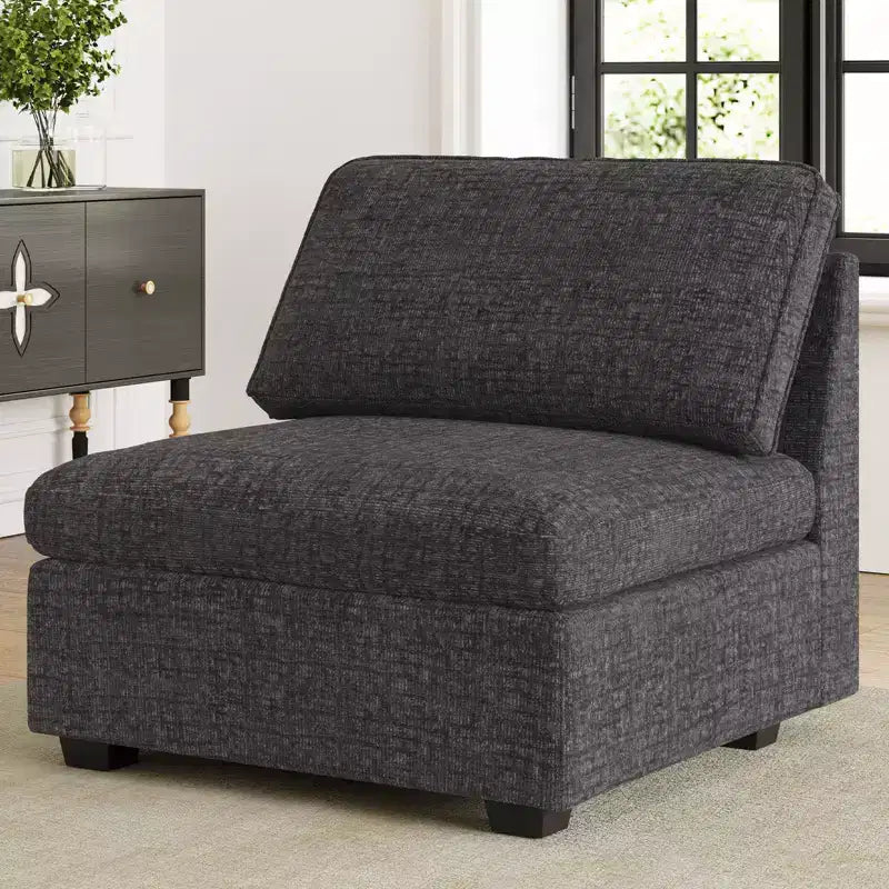 Belffin Chenille Middle Seat – Modulo Contenitore Componibile con Tessuto Delicato sulla Pelle e Tonalità Naturali