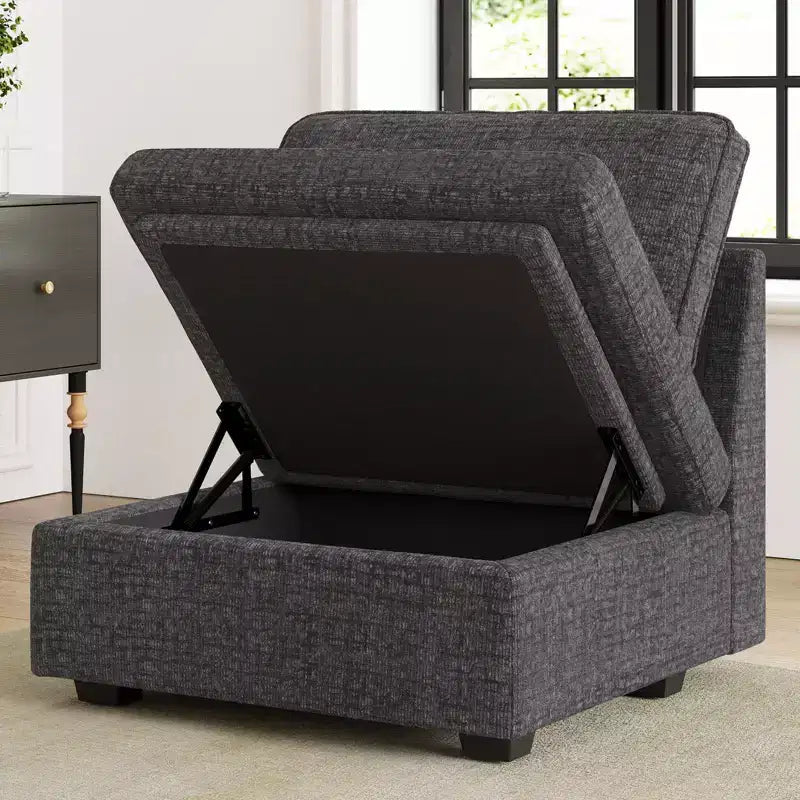 Belffin Chenille Middle Seat – Modulo Contenitore Componibile con Tessuto Delicato sulla Pelle e Tonalità Naturali