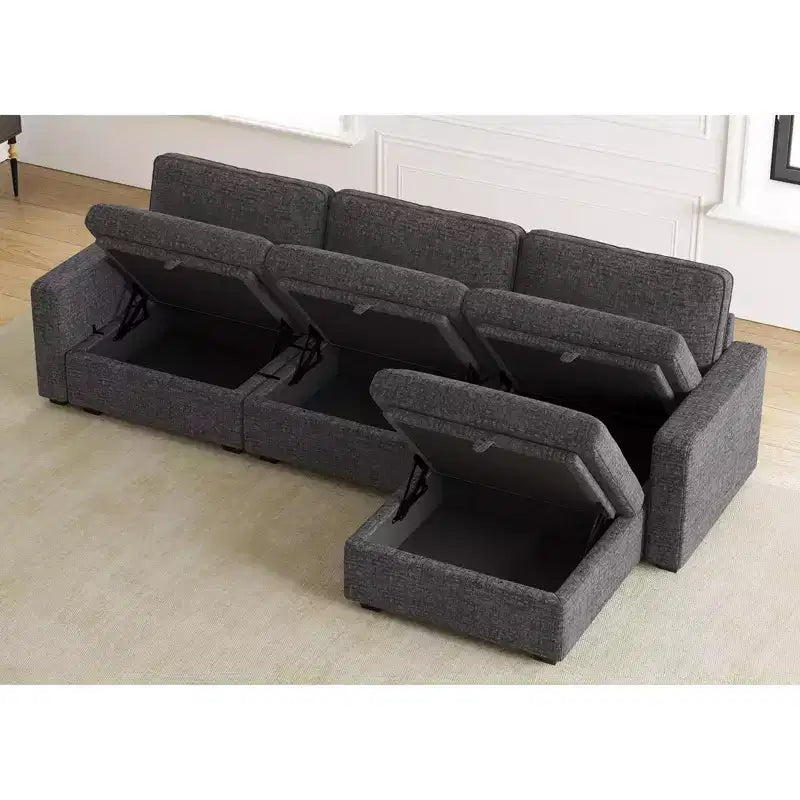 Belffin Chenille Middle Seat – Modulo Contenitore Componibile con Tessuto Delicato sulla Pelle e Tonalità Naturali