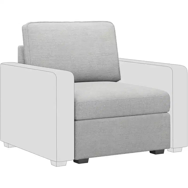Belffin Chenille Middle Seat – Modulo Contenitore Componibile con Tessuto Delicato sulla Pelle e Tonalità Naturali