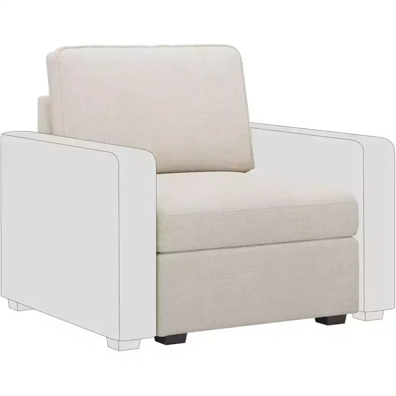 Belffin Chenille Middle Seat – Modulo Contenitore Componibile con Tessuto Delicato sulla Pelle e Tonalità Naturali