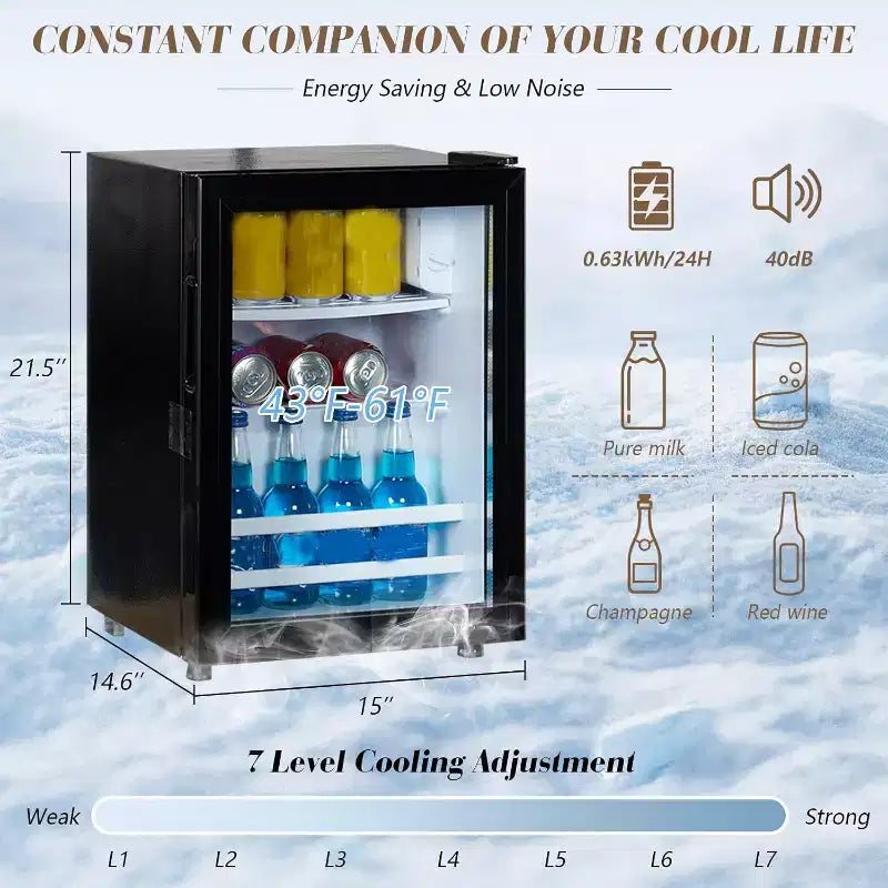 AMERLIFE Mobiletto da caffè in stile rustico con refrigeratore per bevande, 47 Bar per vini Sala da pranzo, Bianco