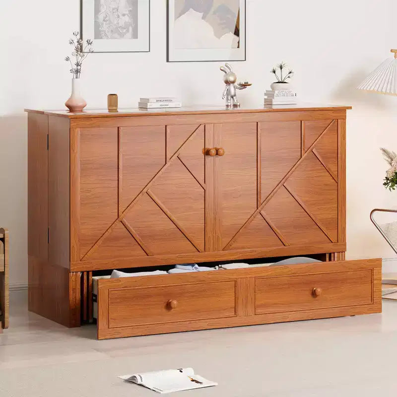 Letto a scomparsa matrimoniale moderno Mjkone con porte USB e materasso pieghevole