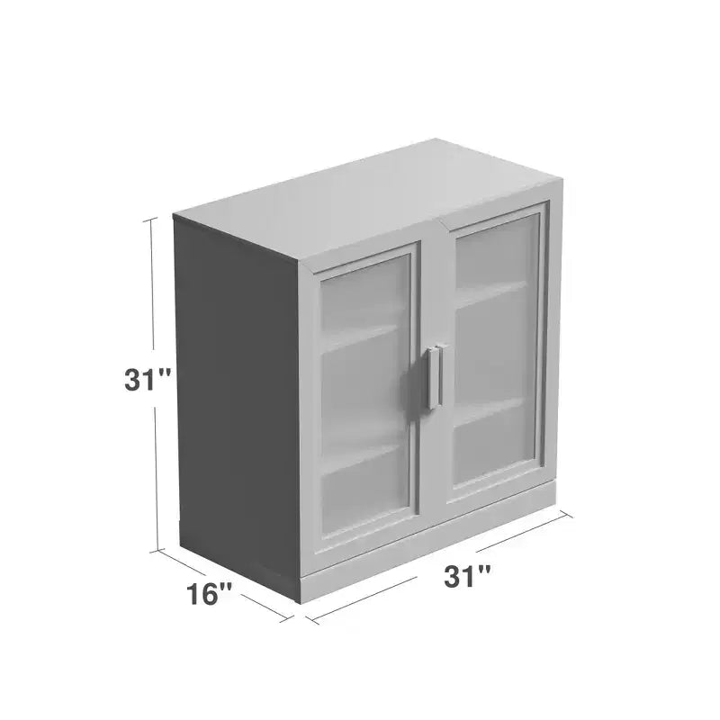 [79 cm | Tonalità Legno Naturale] Mobile Decorativo con Doppia Anta in Vetro (Ampio Spazio a Strati + Modernità Semplice)