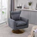 Okak 360 Degree Swivel Accent Chair, Classic Mid-Century Accent Chair with Gold Metal Basefor Living Room