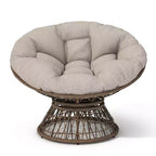 Poltrona Girevole Okak Modern Accent, 41.5 Pollici, Ergonomica in Rattan con Cuscino in Tessuto di Nuova Generazione ad Alta Densità, Rivestimento a Prova di 3 Agenti, Telaio in Ferro ad Alta Capacità