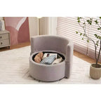 Okak Poltrone Moderne di Design per Camera da Letto, Poltrona Girevole e Contenitore in Tessuto Teddy con Cuscino Schienale per Soggiorno