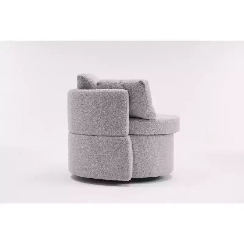 Okak Poltrone Moderne di Design per Camera da Letto, Poltrona Girevole e Contenitore in Tessuto Teddy con Cuscino Schienale per Soggiorno