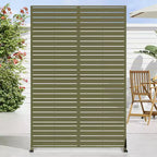 72 H47W Dovelina Recinzione per la privacy da giardino in metallo zincato marrone con parte superiore ad arco