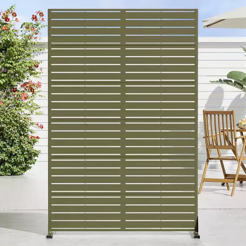 72 H47W Dovelina Recinzione per la privacy da giardino in metallo zincato marrone con parte superiore ad arco