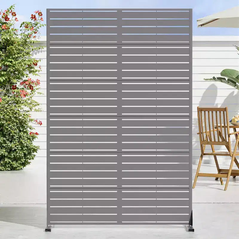 72 H47W Dovelina Recinzione per la privacy da giardino in metallo zincato marrone con parte superiore ad arco