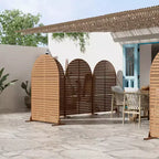 72 H47W Dovelina Recinzione per la privacy da giardino in metallo zincato marrone con parte superiore ad arco